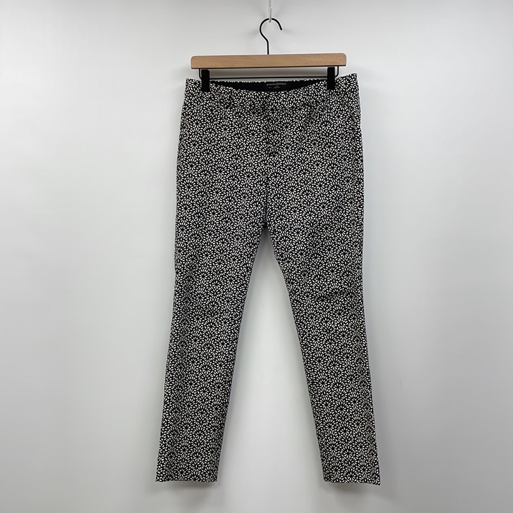 Banana Republic Black and White Printed Trousers